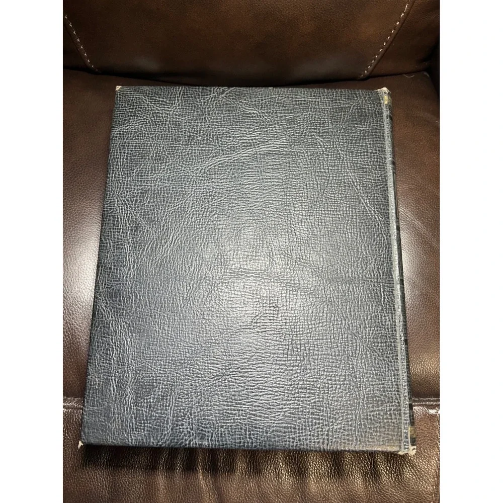 VTG Large Holy Bible Original Tongues Family Embossed Art Deco Cross Gold Trim